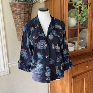 Draper’s & Damon’s Button Up Elephant Jacket Women’s L